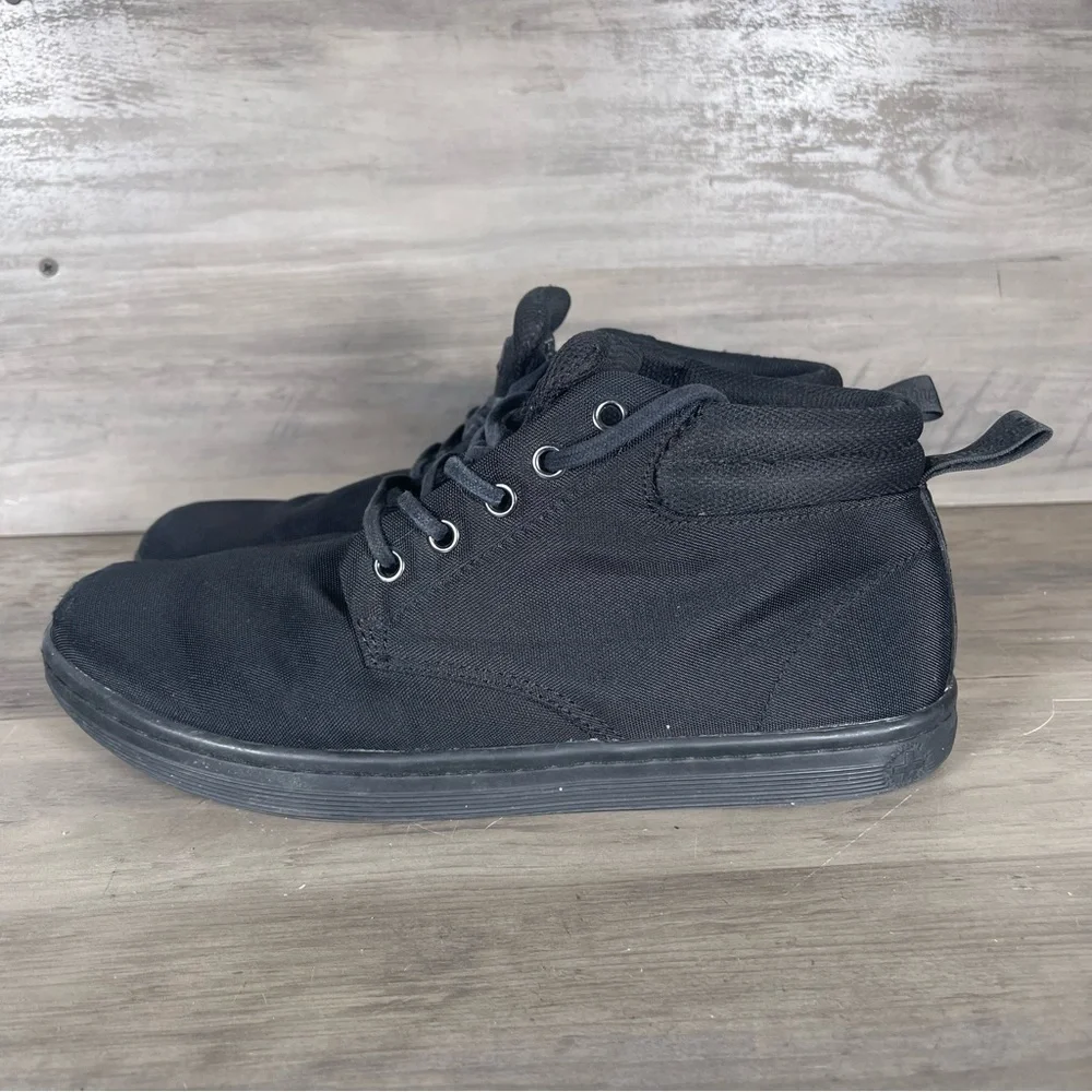 Dr Martens Doc Men’s 9 Black Canvas Belmont 5 Eye Boot Ankle Chukka Casual Shoes